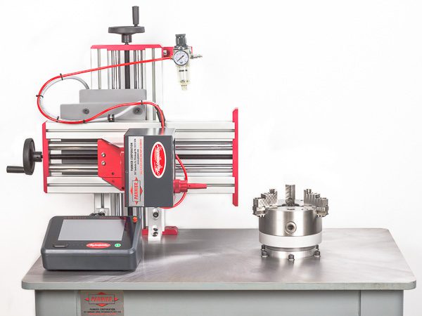 vertical rotary system for marking heavy round parts