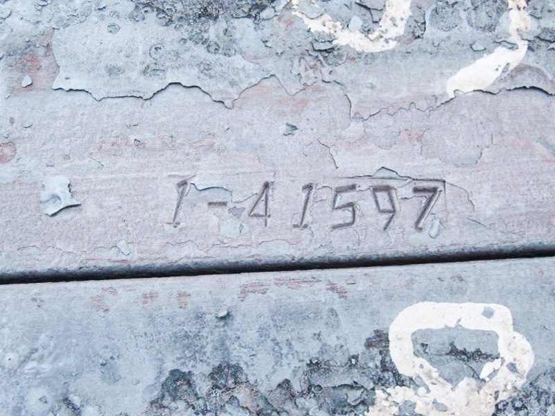 heat numbers stamped into the top of steel billets