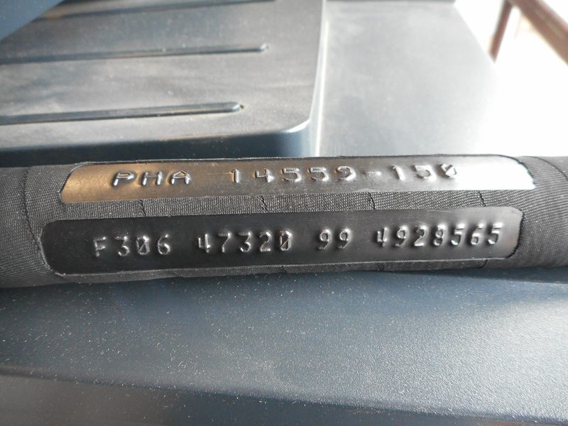 Rubber hose with unique ID marks.