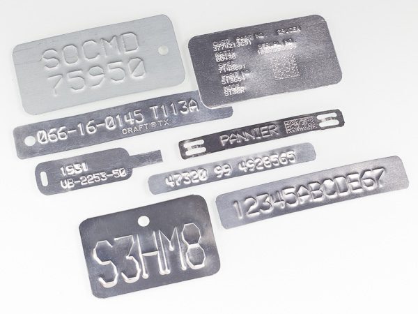 stainless steel and aluminum embossed tags