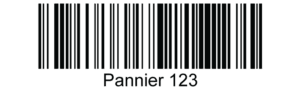 Code 128 bar code example: Pannier 123