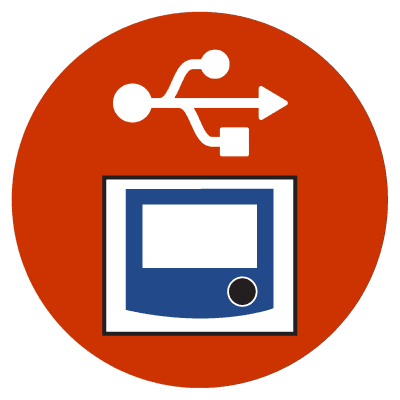 USB connection for file transfers and firmware updates